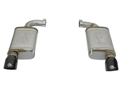 عادم خلفي من الفولاذ المقاوم للصدأ مقاس 2.5 بوصة من aFe MACHForce XP 409 مع أطراف سوداء لسيارة Ford Mustang I4-2.3L (t) موديلات 15-17