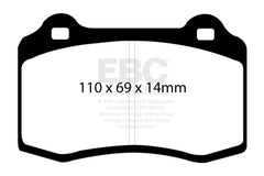 EBC 96-00 Lotus Esprit Turbo 2.0 Turbo GT3 Bluestuff Front Brake Pads