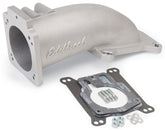 كوع سحب منخفض للغاية من Edelbrock مقاس 90 مم لجسم الخانق إلى الحافة ذات الثقب المربع، مصبوب حسب الطلب
