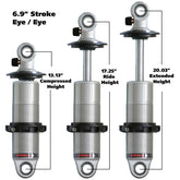 ممتص صدمات Ridetech HQ Series CoilOver بمسافة 6.9 بوصة وتركيب حلقي/حلقي 2.5 بوصة 13.125 بوصة/20.025 بوصة