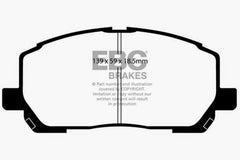 EBC 00-03 Toyota Highlander 2.4 2WD Greenstuff Front Brake Pads