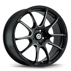 Konig Illusion 17x7 4x100 ET40 Black/Ball Cut Machine