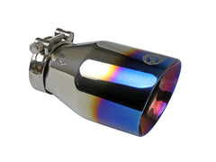أنبوب عادم aFe Mach Force XP 304 من الفولاذ المقاوم للصدأ بمشبك مقاس 2.5 بوصة ومخرج 4 بوصة - لهب أزرق