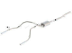 عادم خلفي قصير مقاس 143.5 بوصة من Borla 14 Silv/Sierra 1500 EC Std/CC WB Touring Single Split Exit Cat-Back