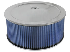 aFe MagnumFLOW Air Filters Round Racing P5R A/F Chrome Assy 14x6: Blk/Blue E/M