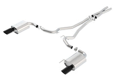 أنبوب Borla Atak S Cat-Back 15-17 Ford Mustang GT 5.0L V8 MT/AT 2.5 بوصة وطرف 4 بوصة (كروم أسود)