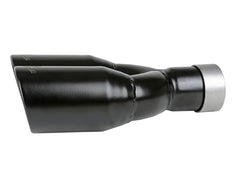 aFe MACH Force-Xp 409 Stainless Steel Clamp-on Exhaust Tip 2.5in Inlet 3.5in Outlet - Black