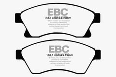 وسادات الفرامل الأمامية Greenstuff لسيارة شيفروليه كروز 1.4 توربو (قرص أمامي مقاس 10.9 بوصة) EBC 11+