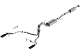 بورلا F-150 2021 3.3L CC SB EC STB XL/XLT/Lariat/KR/Plnm/LTD 3/2.25 SRE Cat-Back ATAK أسود CHR نصائح