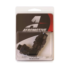 Aeromotive PTFE Hose End - AN-06 to AN-08 Hose - 90 Deg - Black Anodized