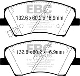 EBC 2017+ Hyundai Elantra 1.4L Turbo Redstuff Front Brake Pads
