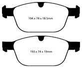 وسادات الفرامل الأمامية من نوع Redstuff لسيارة Volvo XC60 3.0 Turbo EBC 08+