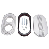 منظف هواء Edelbrock Classic Series بيضاوي من الألومنيوم مقاس 17.5 بوصة × 9.35 بوصة × 4.45 بوصة مكربن مزدوج