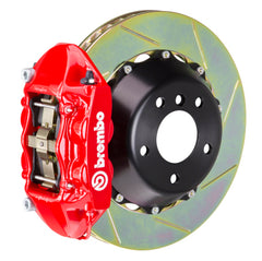 إطارات بريمبو 03-07 كايين/إس/توربو Rr GT BBK 4Pis Cast مقاس 380x28 مكونة من قطعتين من نوع Rotor Slotted Type1 باللون الأحمر
