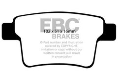 EBC 04-07 Ford Five Hundred 3.0 Redstuff Rear Brake Pads