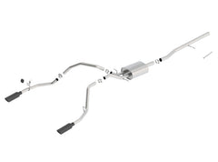 بورلا 14 سييرا 1500 C/B S-Type Exh/2.75in Into Dual 2.25in Out 4in Split Rear Exit-Black Chrome