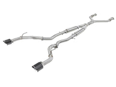 نظام عادم خلفي من نوع Cat-Back مصنوع من مادة 304 SS مقاس 2.5 بوصة من شركة Takeda مع أطراف من ألياف الكربون لسيارة Infiniti Q50 V6-3.0L موديل 2016-2018 (tt)