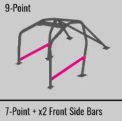 قفص حماية من الانقلاب لسيارة Cusco SFTY21 2-Passenger 9-Point BLK DASH-THROUGH Subaru STi GRB 08-14 (S/O/No Cancel)