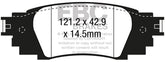EBC 2016+ Lexus RX350 3.5L Yellowstuff Rear Brake Pads