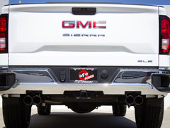 عادم خلفي من سلسلة aFe Vulcan مقاس 3-2.5 بوصة 304SS مع أطراف سوداء لسيارة GM Silverado/Sierra 1500 L4-2.7L(t) موديل 2019