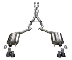 فورد موستانج GT كابريوليه موديل 18-20 بدون صمامات نشطة، إطار خلفي رياضي مع أطراف PVD سوداء مقاس 4 بوصات