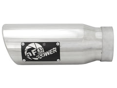 طرف عادم مصقول من الفولاذ المقاوم للصدأ من aFe MACHForce-XP 304 مقاس 3.5 بوصة × 4.5 بوصة للخارج × 12 بوصة للطول بمشبك