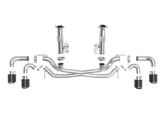 aFe MACH Force-Xp 3in إلى 2-1/2in 304SS Cat-Back (بدون Muff.) 2020 Chevy Corvette 6.2L - طرف كربوني