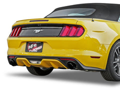 عادم خلفي من الفولاذ المقاوم للصدأ مقاس 2.5 بوصة من aFe MACHForce XP 409 مع أطراف سوداء لسيارة Ford Mustang I4-2.3L (t) موديلات 15-17