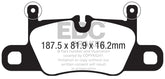 EBC 2016+ Porsche 911 (991/2 w/Cast Iron Rotors) 3.0TT Carrera Yellowstuff Rear Brake Pads