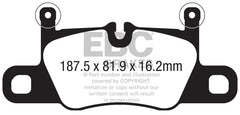 EBC 2016+ Porsche 911 (991/2 w/Cast Iron Rotors) 3.0TT Carrera Bluestuff Rear Brake Pads
