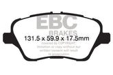 EBC 13+ Ford Fiesta 1.6 Turbo ST Redstuff Front Brake Pads