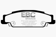 EBC 02-05 Cadillac CTS 2.6 Greenstuff Rear Brake Pads
