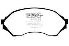 وسادات الفرامل الأمامية Greenstuff لسيارة Mazda Protege 1.6 موديل EBC 99-02