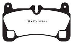 وسادات الفرامل الخلفية من Yellowstuff لسيارة بورش كايين 4.8 توربو EBC 08