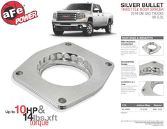 فواصل جسم الخانق من aFe Silver Bullet TBS 2014 GM Silverado/Sierra 1500 V8 5.3L