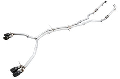 عادم AWE Tuning Audi B9 S4 Track Edition - غير رنيني (أطراف سوداء مقاس 102 مم)