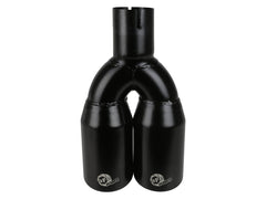 aFe MACH Force-Xp 409 Stainless Steel Clamp-on Exhaust Tip 2.5in Inlet 3.5in Outlet - Black