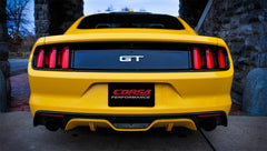 كورسا 2015 فورد موستانج GT Fastback 5.0 3in Xtreme Cat Back Exhaust مع أطراف مزدوجة سوداء مقاس 4.5 بوصة