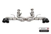 كورسا 20-23 شيفروليه كورفيت C8 RWD 3in Track Cat-Back Delete Exhaust مع أطراف CF Black PVD مقاس 4.5 بوصة