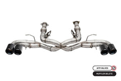 كورسا 20-23 شيفروليه كورفيت C8 RWD 3in Track Cat-Back Delete Exhaust مع أطراف CF Black PVD مقاس 4.5 بوصة