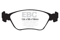 وسادات الفرامل الأمامية من Redstuff لسيارة Volvo C70 2.3 Turbo T5 (عجلات مقاس 16 بوصة) طراز EBC 98-05