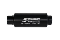 فلتر خطي من سلسلة AeroMotive Pro - AN-12 - عنصر SS مقاس 40 ميكرون - لمسة نهائية من النيكل والكروم