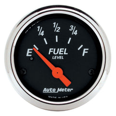 Autometer Designer Black 2-1/16in Black Fuel Level Gauge