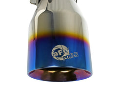 أنبوب عادم aFe Mach Force XP 304 من الفولاذ المقاوم للصدأ بمشبك مقاس 2.5 بوصة ومخرج 4 بوصة - لهب أزرق