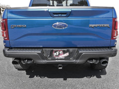 عادم aFe MACH Force-Xp 3 بوصة إلى 3-1/2 بوصة من مادة 304 SS Cat-Back مع طرف أسود لسيارة Ford F-150 Raptor V6 سعة 3.5 لتر موديلات 17-18