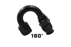 Aeromotive PTFE Hose End - AN-08 - 180 Deg - Black Anodized