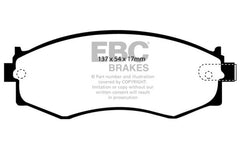 وسادات الفرامل الأمامية من Redstuff لسيارة Infiniti G20 2.0 EBC 91-97