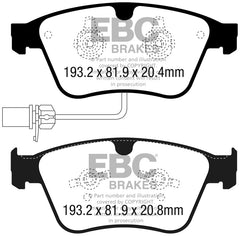 EBC 13-18 Bentley Continental 4.4TT Bluestuff Front Brake Pads