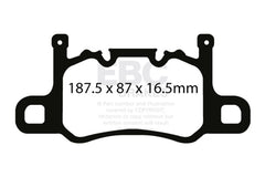 EBC 13-15 Porsche 911 (991) (Cast Iron Rotor only) 3.8 GT3 Yellowstuff Rear Brake Pads
