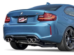 عادم aFe MACHForce XP 3in - 2 1/2in Axle Back 304SS مع أطراف من ألياف الكربون 16-17 BMW M2 (f87)